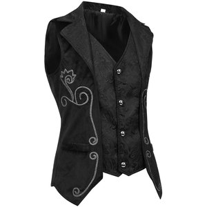 Waistcoat Wholesale <b>Gothic</b> Steampunk Victorian Cosplay Mens Double Breasted Vest 2026 - Product Image 3