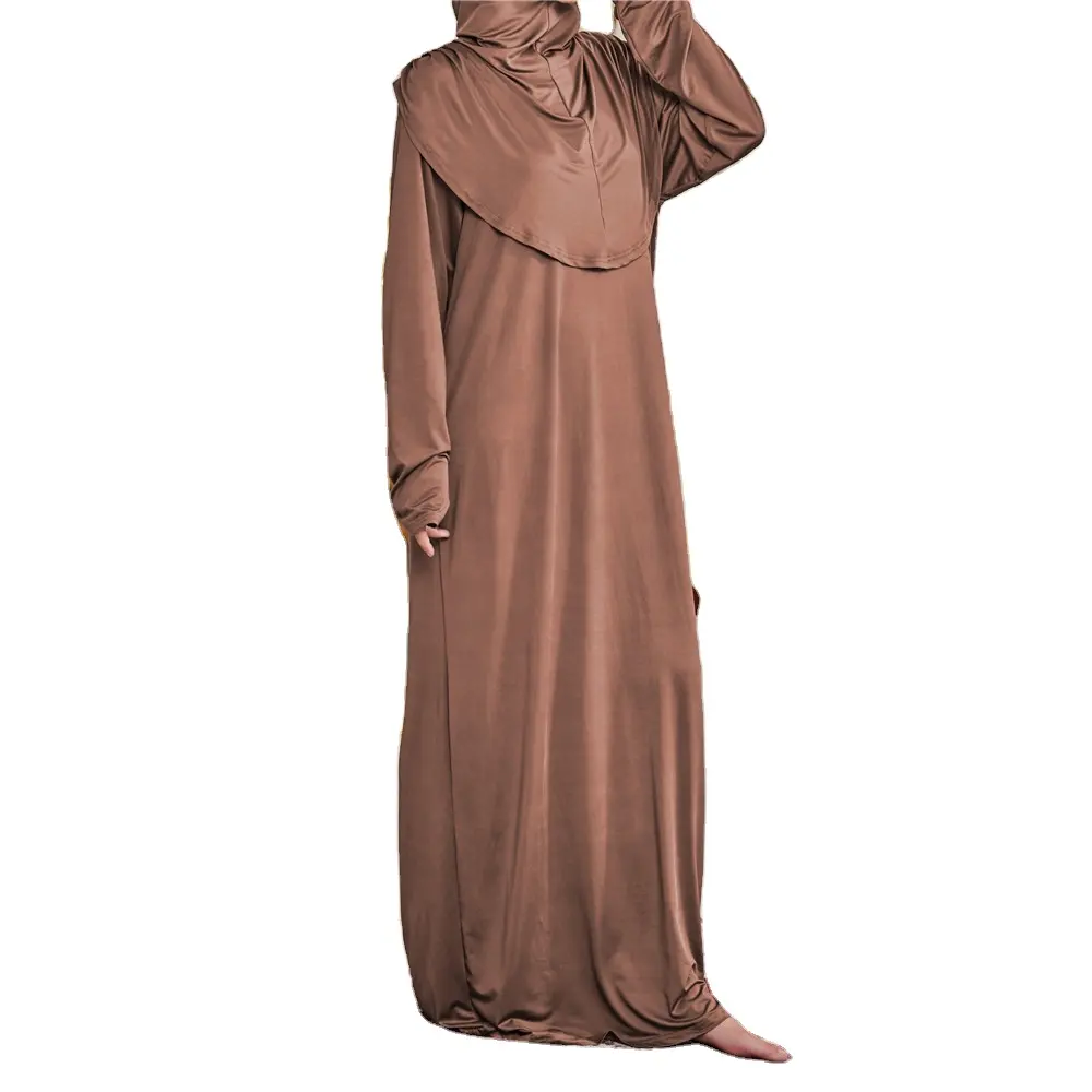 Abaya islâmico para mulheres, cachecol e abaya turco com material de tecido brilhante e sedoso, novo design muçulmano, 2024, atacado