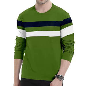 เสื้อถักคอโอ แขนสั้นผู้ชาย ทรงปกติ สวมใส่สบาย ตกแต่งลายแบบกำหนดเองด้านหน้า ขอบตัดสีตัดกัน ผ้าฝ้าย 100% - Product Image 1