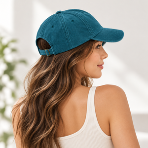 Gorra de Béisbol de Mezclilla Lavada Estilo Vintage, Sin Estructura, de 6 Paneles, Ajustable con Hebilla Metálica - Product Image 6