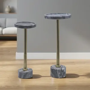 Table basse ronde moderne avec plateau en marbre et pieds en métal, écologique, légère, portable, pour salon, hôtel, meubles - Product Image 1