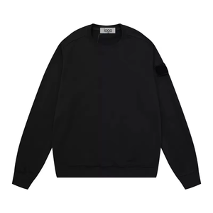 Sudadera Clásica Casual de Color Liso con Manga Regular, Unisex, Oversize, de Punto para Otoño, con Insignias en el Cuello, Modelo Igual para Parejas - Product Image 2