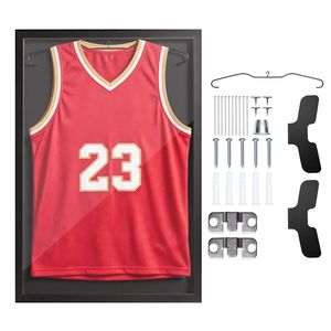 "Polished Wooden Sport Jersey <b>Shadow</b> <b>Box</b> A4 Size 98% UV Protection 31.5 X 23.6 X 1 in PC Panel Hanger Perfect Gift Display Case" - Product Image 1