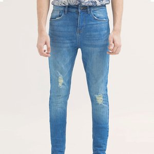 High Quality 100% Cotton Denim Breathable Quick Dry Straight Casual New Design Custom Chemical Wash Plus Size <b>Stretch</b> Jeans <b>Men</b> - Product Image 4