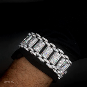 Bracelet chaîne cubaine pour homme en moissanite VVS, argent sterling 925, certifié luxe - Product Image 6