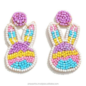 Pendientes de Aro Geométricos con Cuentas de Golf, Hechos a Mano, Personalizados, Bohemios, Bordados, con Cristales y Diamantes de Imitación, Regalo para Mujer, Joyería Deportiva al por Mayor - Product Image 2