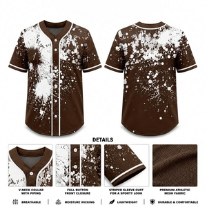 Maillot de baseball unisexe à séchage rapide en polyester, vêtements de sport, service OEM de marque privée, fournisseur - Product Image 2