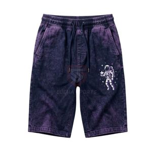 Shorts streetwear pour hommes, noir, effet délavé, motif flamme orange, style vintage, coton épais, style rétro - Product Image 5