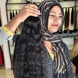 Venta al por mayor de extensiones de cabello humano brasileño alineadas con cutícula, mechones ondulados de doble trama de Color con brillo Natural, encaje transparente barato - Product Image 6