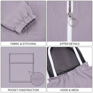 Tenue d'apiculteur ventilée à 3 couches en coton, avec voile en maille non inflammable et protection ronde pour les mains - Product Image 6