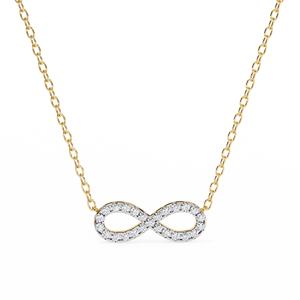 <b>Infinity</b> Pendant Necklace Prong Set Lab Grown Diamond 14K Yellow Gold Minimalist Necklace Fine Jewelry For Women Elegant Gift - Product Image 1