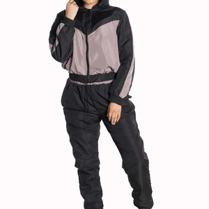 Women's Solid Hooded Full Sleeve Joggers Sporty Casual Waterproof Spandex/Cotton Winter Breathable <b>Knitted</b> Two Piece Shorts <b>Set</b> - Product Image 5