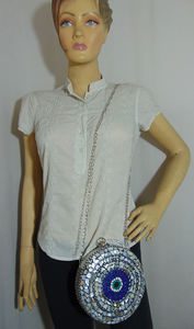 Pochette élégante vintage pour femme, style boîte, indienne, avec fermeture magnétique, légère, pour cosmétiques et téléphone portable, sac à main de mariage et de fête, motif mosaïque - Product Image 3