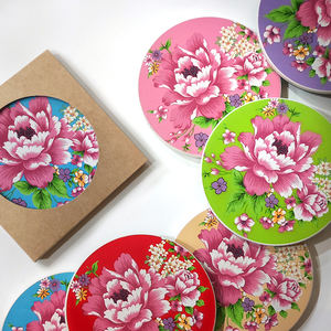 Certifié en gros sérigraphie transferts maison cadeau Taiwan rond absorbant l'eau sous-verres en céramique - Product Image 6