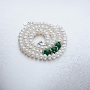 Collar de Perlas de Ágata Verde Agua Dulce para Mujer, Cadena para Clavícula, Joyería, Regalo Perfecto para el Día de la Madre - Product Image 4