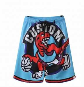 Pantalones Cortos de Baloncesto para Hombre Azul Claro - 100% Poliéster, Tela de Malla, Cintura Elástica, Bolsillos Laterales, Secado Rápido, Nombre del Equipo Personalizado - Product Image 1