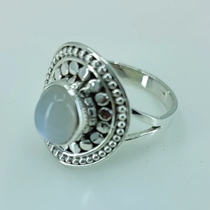 Rainbow Moonstone <b>Ring</b> 925 Sterling <b>Silver</b> Handmade <b>Statement</b> Promise <b>Ring</b> for Women Boho Oval June Birthstone Jewelry - Product Image 2