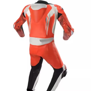 Combinaison de course moto en cuir à manches longues pour homme, orange, noir, blanc, respirante, toutes saisons, nouvelle, personnalisée - Product Image 2
