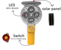 Feux de signalisation solaires robustes pour autoroutes et chantiers - 8 LED, portée d'alerte de 500 m, protection IP66