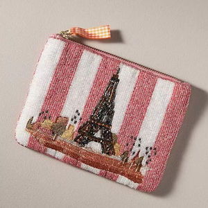 Pochette à monnaie brodée à la main avec perles pour femmes, artisanat de broderie pour femmes, point de croix et travaux d'aiguille - Product Image 1
