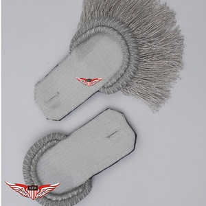 Epaulettes de Hombro Bordadas en Gris KEW, Estilo Napoleónico Francés, Accesorio de Prenda Elegante - Product Image 1