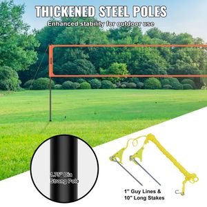 Set de Voleibol Portátil Profesional para Exteriores, Postes de Aluminio de Altura Ajustable con Bomba de Voleibol de PVC para Equipamiento de Cancha - Product Image 4