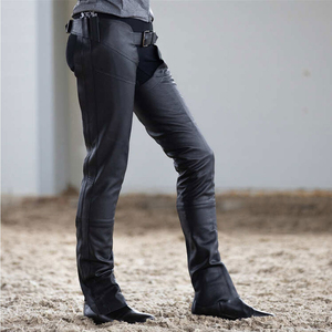 Hot Selling Professional Men's Half Leather <b>Chaps</b> Horse <b>Riding</b> <b>Chaps</b> Customized Logo Printing Light Weight Printed Leather <b>Chap</b> - Product Image 2