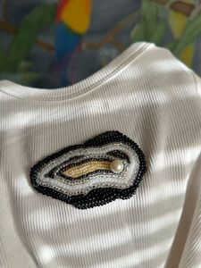 Camiseta de Mujer con Cuentas Hechas a Mano, con Orificios y Cremallera, Ecológica, Colores y Tallas Personalizables, para Fiestas, Vacaciones y Trajes de Baño - Product Image 2