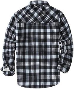 Wholesale Eco Friendly Thicken Sherpa Lined <b>Checkered</b> Flannel Hoodie Shirt <b>Jacket</b> With Hand Pockets - Product Image 4