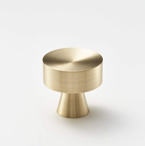 Sculptural <b>brass</b> Designer Cabinet <b>Knob</b> with Unique Flared Geometric Base and Contemporary Metallic Finish for Premium Kitchen - Product Image 5