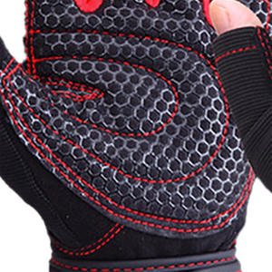 Guantes Deportivos Transpirables y Antideslizantes para Hombre, de Medio Dedo, para Gimnasio y Entrenamiento al Aire Libre, Material de Cuero con Correa Ajustable - Product Image 5