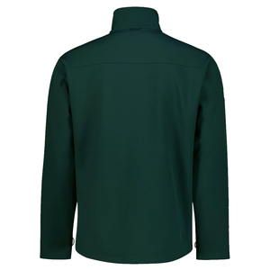 Veste softshell coupe-vent à col montant vert foncé pour homme avec logo personnalisé, fermeture éclair, style sportif, vêtement d'extérieur d'automne, respirante et à séchage rapide - Product Image 2