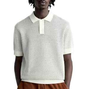 T-shirts en maille respirante pour hommes, style urbain, avec empiècements contrastants ajourés et manches courtes - Product Image 6