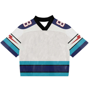 Maillot de football américain Brady Sportswear unisexe à col en V, manches courtes, en maille respirante, polyester, évacuation de l'humidité, personnalisable pour équipe - Product Image 3