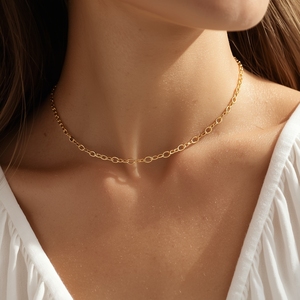 14K Real Gold Cuban Chain <b>Necklace</b> <b>Statement</b> <b>Necklace</b> Solid Gold Jewelry 14K Real Gold Chain Custom OEM Fine Jewelry - Product Image 5