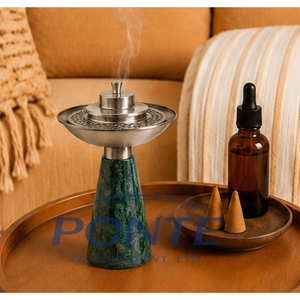 Quemador de Incienso Clásico de Mármol Verde Natural, Porta Incienso Árabe para Decoración del Hogar, Mabkhara para Oud e Incienso Aromático - Product Image 4