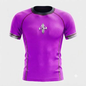 Camiseta Rash Guard de MMA de Alta Calidad Personalizada con Impresión por Transferencia de Calor para Adultos con Logotipo Blanco, Material Spandex/Poliéster - Product Image 2