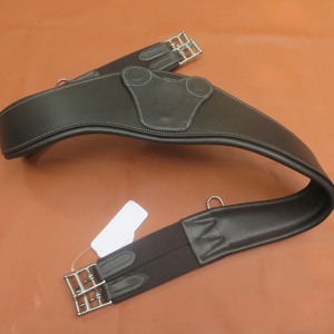 Best Quality Custom Anatomic Overlay Girth Pure Leather Equestrian Horse Riding Equipment Covered Magnetic Durable <b>Snap</b> <b>Hook</b> - Product Image 1