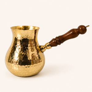 Nueva Cafetera Turca/Griega/Árabe de Latón Pulido, Cafetera para Estufa, Cezve Ibrik, Ecológica, Estilo Vintage - Product Image 4