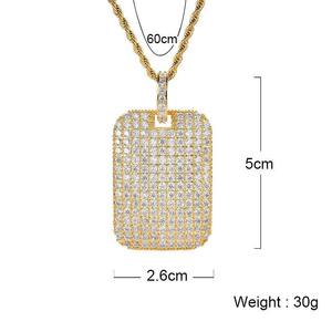 925 <b>Silver</b> Moissanite Pendant Iced Out Rectangular <b>Charm</b> Round Brilliant Cut Hip Hop Jewelry - Product Image 3