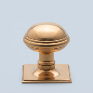 Trending Brass Round Cabinet Knob with Square Backplate Polished Nickel Furniture Handle for Kitchen Drawer <b>Door</b> Durable - Product Image 3