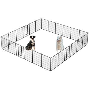 Recinto Pieghevole per Cani da 100 cm di Altezza, 24 Pannelli, con Porta Bloccabile per Cani di Taglia Grande/Media/Piccola, per Uso Esterno - Product Image 1