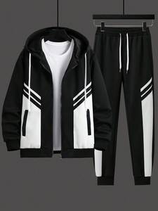 Conjunto Deportivo Informal de 2 Piezas para Hombre, Transpirable, para Otoño, con Sudadera con Cierre y Pantalones Jogger, Ropa Deportiva con Cordón Ajustable - Product Image 2
