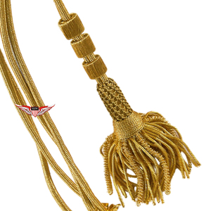 Cordón pectoral con borlas para vestimenta clerical, borlas de hilo metálico, hilo metálico dorado para obispo - Product Image 3