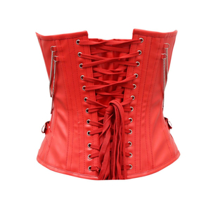 Corsé de cuero transpirable de color liso sexy para mujer, faja moldeadora con varillas, top tipo bustier, prenda exterior. - Product Image 6