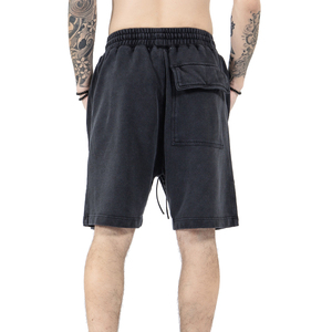 Nuevos pantalones cortos negros casuales de color sólido, de secado rápido, con cintura elástica, de corte medio, de poliéster tejido, para hacer ejercicio. - Product Image 2