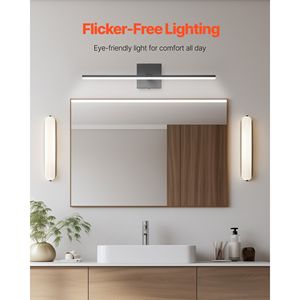 Barre lumineuse LED moderne pour salle de bain 18W, 24,02 pouces, IP44 étanche, orientable à 360 degrés, avec miroir - Product Image 4