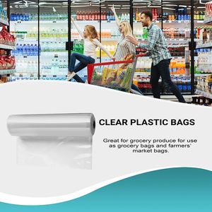 Confezione 4 rotoli 10 Micron spessore 12X20 pollici sacchetti di plastica trasparente per alimenti frutta prodotti non stampati 3000 unità - Product Image 6