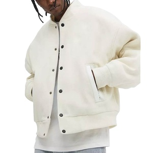Blouson aviateur d'hiver en satin de laine pour hommes de haute qualité Design élégant à capuche avec revêtement de basket-ball universitaire tricoté respirant - Product Image 1