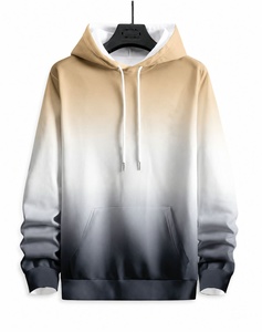Sudadera con Capucha Unisex de Color Degradado, Corte Holgado, Informal, de Algodón Tejido, Manga Larga con Bolsillo, Ropa de Invierno de Secado Rápido - Product Image 4